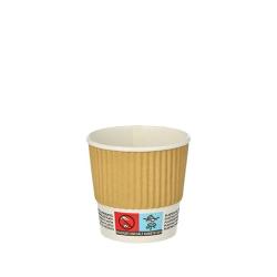 Pohr papierov hned kraft  Ripple Wall - 0,1 L - D 6cm -25 ks