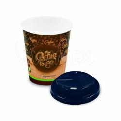 Papierov pohr "Coffee to go" O80mm 280ml `M: 0,2L/8oz` + vieko ierne [10 sd]